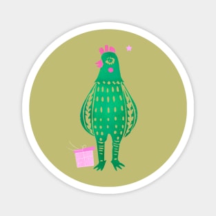 Ugly Christmas Chicken Magnet